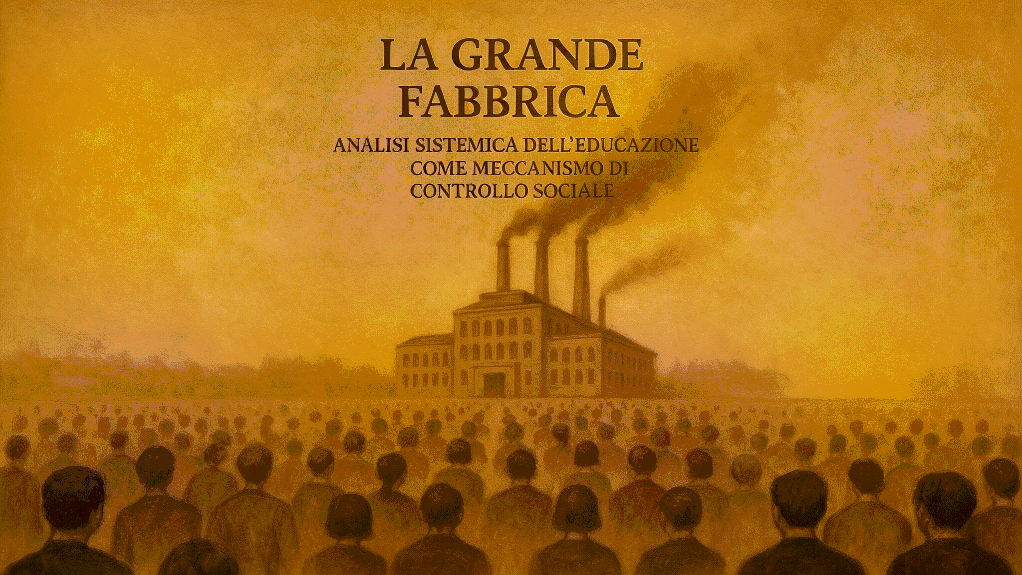 La Grande Fabbrica: Analisi Sistemica dell’Educazione come Meccanismo di Controllo Sociale
